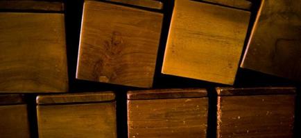 Brown stacked wood box on the corner of room photo