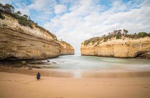 Loch Ard Gorge one of the most tourist attraction place along the way of Great Ocean Road in Victoria state of Australia. photo