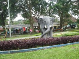 Magelang, 2022-Badaan Park in Magelang shows a large elephant statue photo