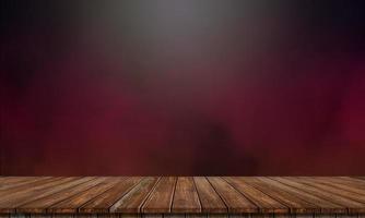 lonely empty wooden table on the dark and smoky background to simulate your product photo