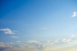 Blue sky and white clouds, the freshness of the new day. The bright blue background gives a feeling of relaxation as in the sky, the scenery of the blue sky and the light of the sun. photo