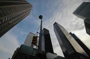 business buildings in the evening photo