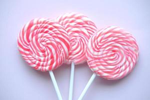 close up of lollipop candy on table photo