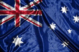 Australia cloth flag Satin Flag Waving Fabric Texture of the Flag photo