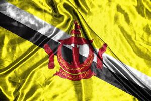 brunei darussalam cloth flag Satin Flag Waving Fabric Texture of the Flag photo