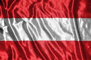 austria cloth flag Satin Flag Waving Fabric Texture of the Flag photo