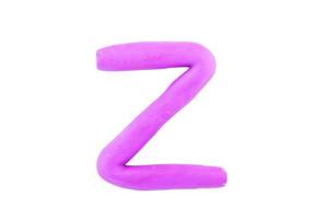 alphabet Z English colorful letters Handmade letters molded from plasticine clay on Isolated white background photo