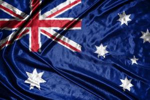 Australia cloth flag Satin Flag Waving Fabric Texture of the Flag photo