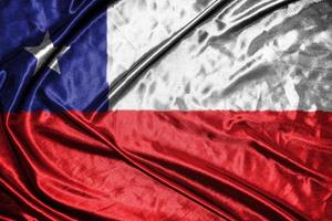 chile cloth flag Satin Flag Waving Fabric Texture of the Flag photo