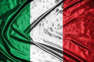 italian cloth flag Satin Flag Waving Fabric Texture of the Flag photo