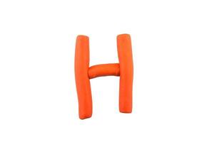 alphabet H English colorful letters Handmade letters molded from plasticine clay on Isolated white background photo