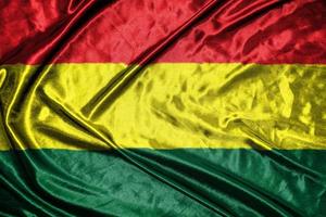 bolivia cloth flag Satin Flag Waving Fabric Texture of the Flag photo