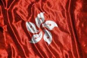 hongkong cloth flag Satin Flag Waving Fabric Texture of the Flag photo