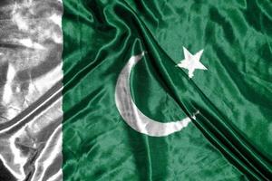 pakistan cloth flag Satin Flag Waving Fabric Texture of the Flag photo