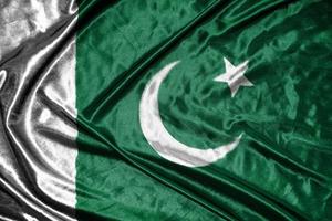 pakistan cloth flag Satin Flag Waving Fabric Texture of the Flag photo