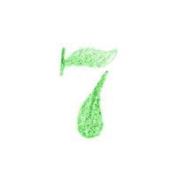 7 Crayon numbers and signs isolated over the white background photo