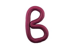 alphabet B English colorful letters Handmade letters molded from plasticine clay on Isolated white background photo