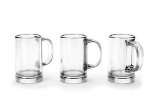 Empty beer mug isolated on a white background, 3D render concept of drinking alcohol on holidays photo