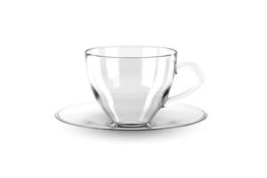 Empty coffee cup isolated on a white background, 3D render concept of drinking coffee on morning photo