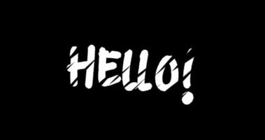 hello text animation with black background video