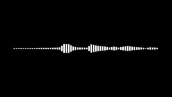 Minimalist Waveform Audio. Abstract White on black sound waves background video