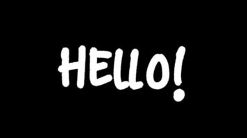 hello text animation with black background video