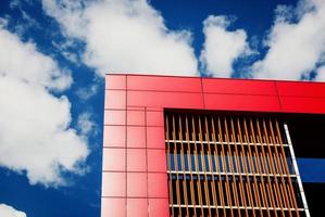 A detail of a colorful modern building photo