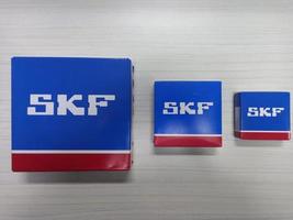 Medan, Indonesia - January 20, 2022. SKF Bearings on table for product photo purposes