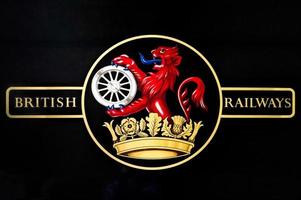 Sheffield Park, East Sussex, UK, 2013. British Railways Logo on an Old Steam Train photo