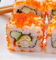 Traditional fresh japanese sushi rolls