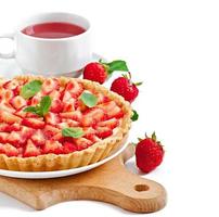 Strawberry tart with custard photo