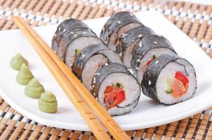 Traditional fresh japanese sushi rolls photo