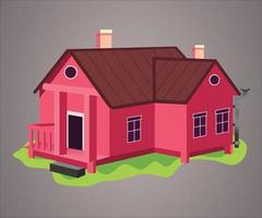 Cartoon house vector isolated on a gradient background, Modern house.