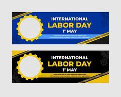 International labor day banner template vector