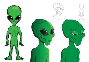 Green Alien Avatar Cartoon Character vector