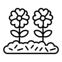 estilo de icono de plantación de flores vector