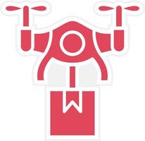 estilo de icono de entrega de drones vector