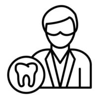 estilo de icono de dentista masculino vector