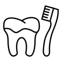 limpieza de dientes con estilo de icono de cepillo vector