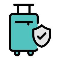 ilustración de vector de seguridad de equipaje en un fondo. símbolos de calidad premium. iconos vectoriales para concepto y diseño gráfico.