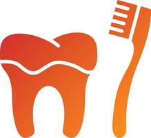 limpieza de dientes con estilo de icono de cepillo vector