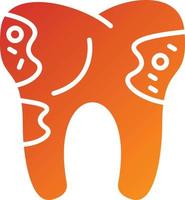 Tooth Decayed Icon Style vector