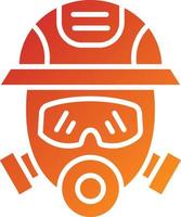 estilo de icono de máscara de bombero vector