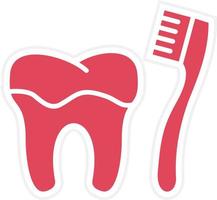 Cleaning Tooth with Brush Icon Style vector