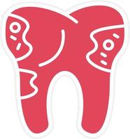 Tooth Decayed Icon Style vector