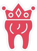 estilo de icono de corona dental vector