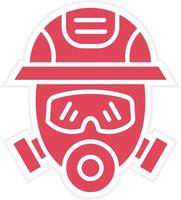 Fireman Mask Icon Style vector