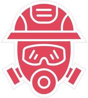 Fireman Mask Icon Style vector