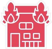 House Fire Icon Style vector
