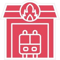 Firefighter Garage Icon Style vector